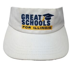 Great Schools For Illinois Sun Visor Cap White One Size Adjustable Unionwear
